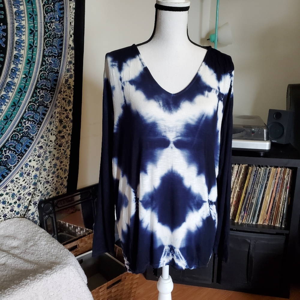 Nanette Lepore Summit Diamond Tye Dye Top